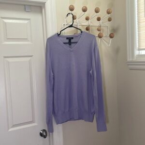 Banana Republic Lavender V-Neck Long Sleeve Sweater